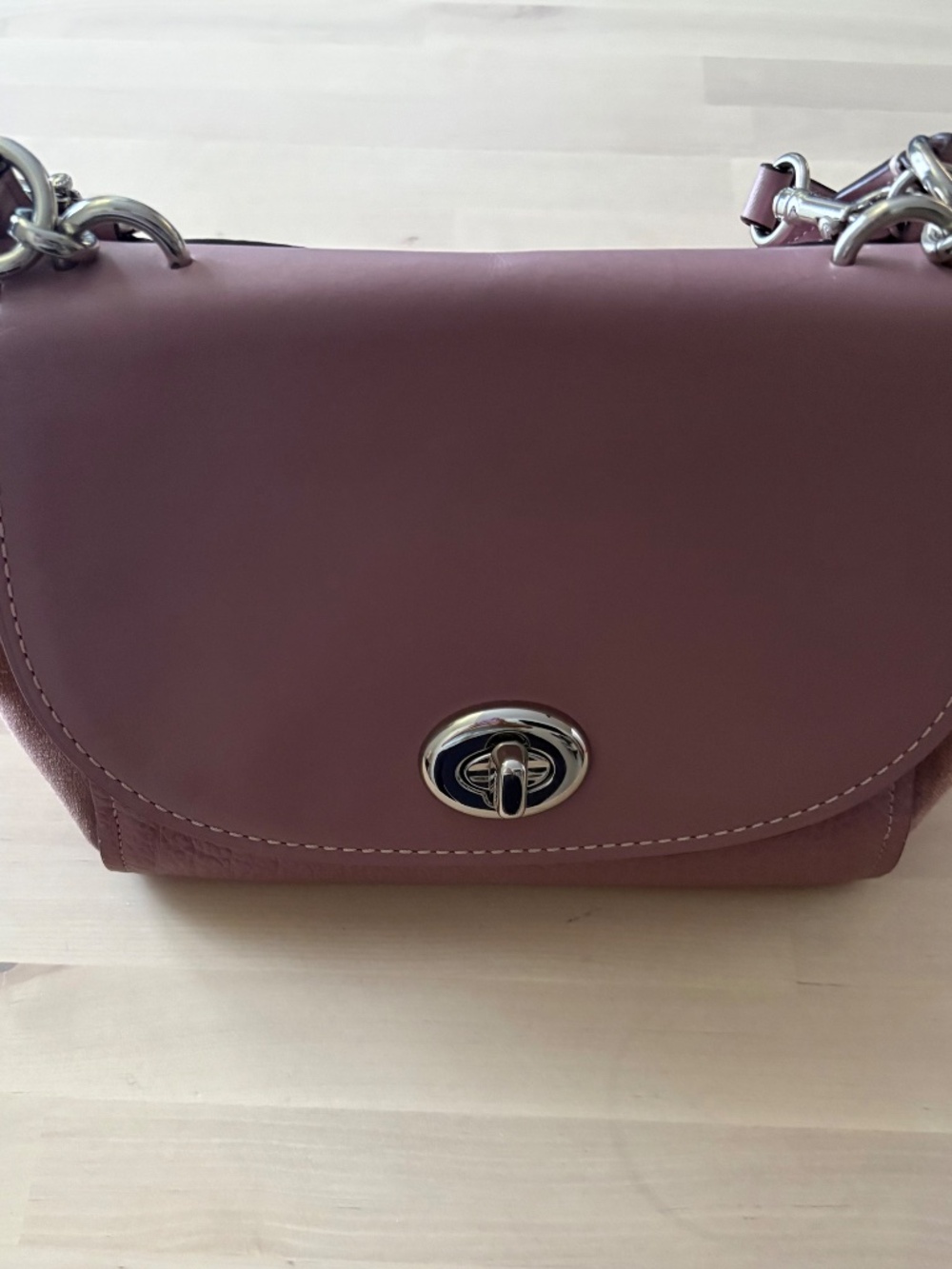 Coach Carrie Convertible Shoulder Bag-Lilac/ Blossom Pebbled Leather - Picture 2 of 8